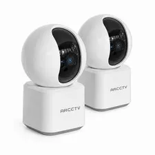 2PC Security Camera System Baby Pet Monitor Smart WiFi Night Vision Wired 2K Cam