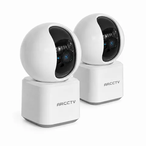 2PC Security Camera System Baby Pet Monitor Smart WiFi Night Vision Wired 2K Cam