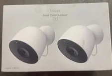 Google Nest Cam Outdoor (Wired) 2nd Gen 2K Wi‑Fi HDR White 2‑Pack