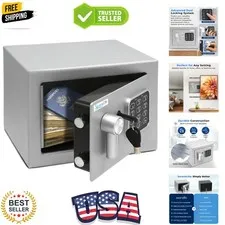 Heavy Duty 9.1 x 6.7' Electronic Safe Box | Digital Touch Pad Lockbox with Co...