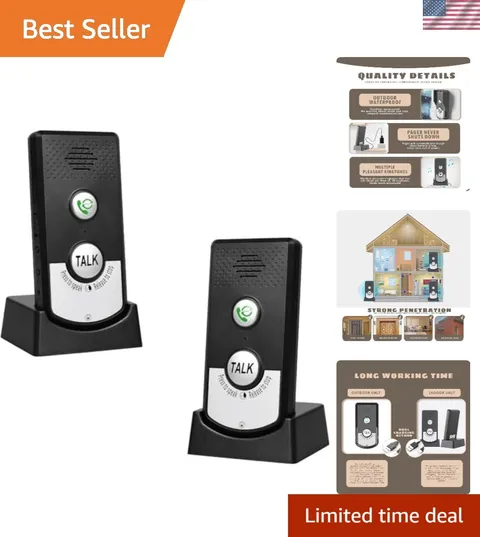 Rechargeable 2 Way Voice Intercom System for Home - Perfect for Elderly & Kids