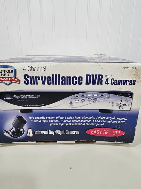 Bunker Hill Security 4-Channel 4-Camera Surveillance DVR Model 67139 Read 
