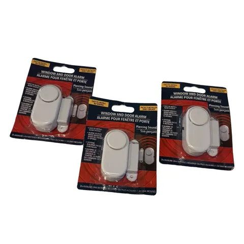 New Lot Of 3 Window And Door Alarm Easy To Install Alert System Piercing Sound