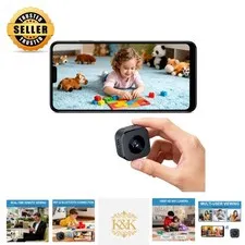 Compact 1080P WiFi Indoor Camera - 150° Wide-Angle, Motion Detection Alerts