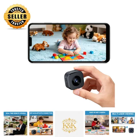 Compact 1080P WiFi Indoor Camera - 150° Wide-Angle, Motion Detection Alerts