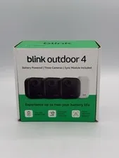Blink Outdoor 4, (4th Gen 2025) Wireless 3 Camera Security System + Sync Module