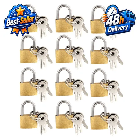 Litoexpe Mini Solid Brass Padlocks 12 Pack with Keys for Security