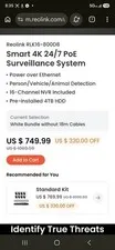 Reolink RLK16-800D8 4K PoE 16-Ch NVR System 16 Camera 4TB White