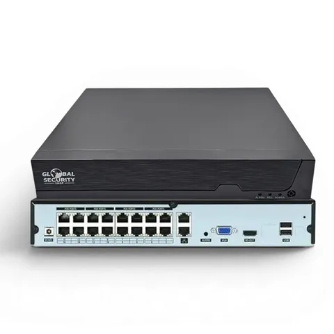 GSS Ultra NVR 16 Channel PoE 4K Video Recorder Dual HDD Built-in Switch