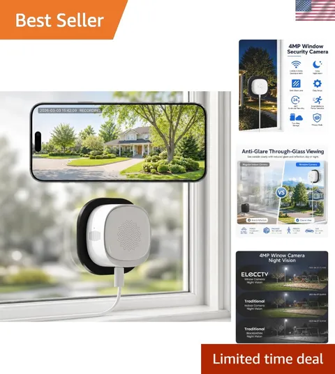 Color Night Vision Indoor Window Security Camera with Anti-Glare Features
