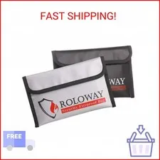 ROLOWAY Small Fireproof Bag (5 x 8 inches), Non-itchy Fireproof Money Bag for Ca