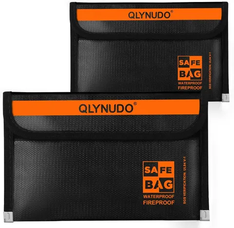 Small Fireproof Money Bag for Cash, Stealth Nesting 2-Pack | Fits Passports | 22
