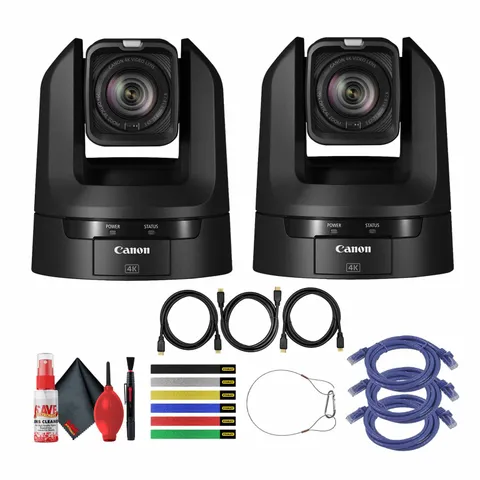 3 x Canon CR-N100 4K NDI PTZ Camera with 20x Zoom 3 x HDMI Cable + More Bundle