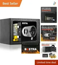 Fireproof Digital Safe Box with Sensor Light & Fireproof Bag - 0.23 Cubic Feet