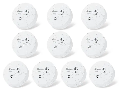 10 Pack Water Leak Detectors, 100dB Water Sensor Alarms Flood Detector for Ba...