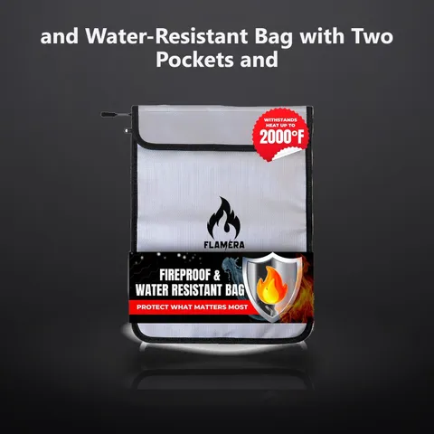 and Water-Resistant Bag with Two Pockets and Secure Zipper – 15" x 11" Money ...
