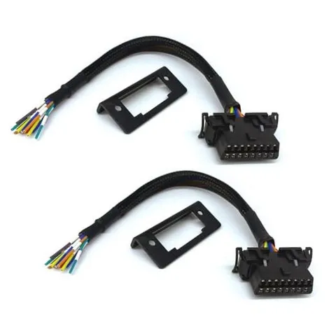 OBD2 J1962 Female to Open Pigtail Cable Bracket 16PIN OBDII Port 2 PCS