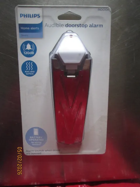 Philips Audible Doorstop Alarm Home Alerts 120 dB Anti-Skid Surface NIP