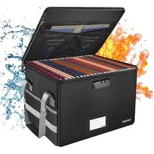 Hanging File Folder Safe, Fireproof Box, Black