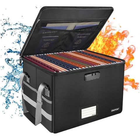 Hanging File Folder Safe, Fireproof Box, Black
