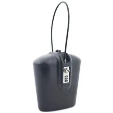 Portable Lock Box Safe with Key & Combination - Black