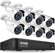 ZOSI 8CH 5MP-Lite DVR IR Outdoor CCTV 1080P Waterproof security Camera System