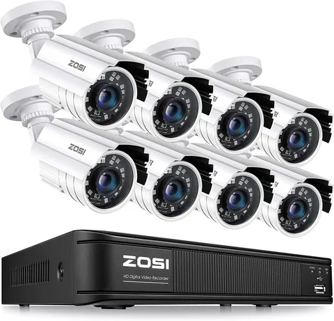 ZOSI 8CH 5MP-Lite DVR IR Outdoor CCTV 1080P Waterproof security Camera System