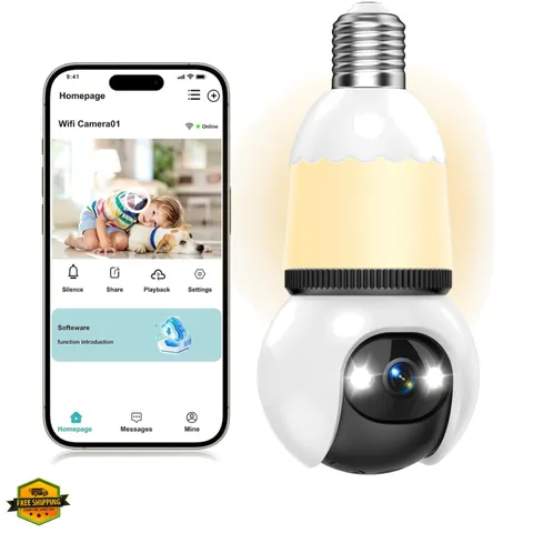 Hawkray Light Bulb Security Camera Wireless Outdoor Indoor-5&2.4GHz Dual Band...