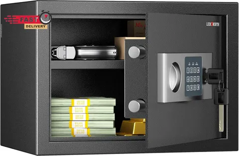 Locksworth Safe for Home, 0.6 Cubic Feet Safety Box, Lock Box for Money, Jewelry