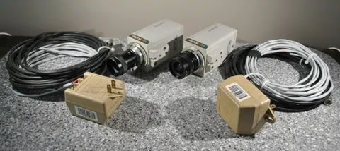 2-Panasonic WV-CP414 Color CCTV Camera 24V AC w/Cords-Works perfectly!