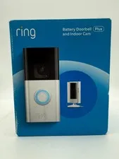 Ring Essential Kit Battery Doorbell Plus & Indoor Cam HD WiFi Security System Ne