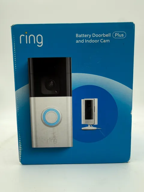 Ring Essential Kit Battery Doorbell Plus & Indoor Cam HD WiFi Security System Ne