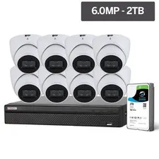 COMPACT SERIES 8 CAMERA 6.0MP IP SURVEILLANCE KIT (FIXED DOMES. 2TB)