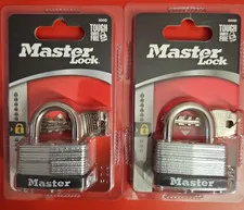 Lot of 2 Master Lock 500D 13/16in 21mm Padlock 1-3/4in 44mm Security Lock 2 Keys
