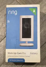 Ring Stick Up Cam Pro Battery 1080p Indoor/Outdoor Motion White Open Box But New