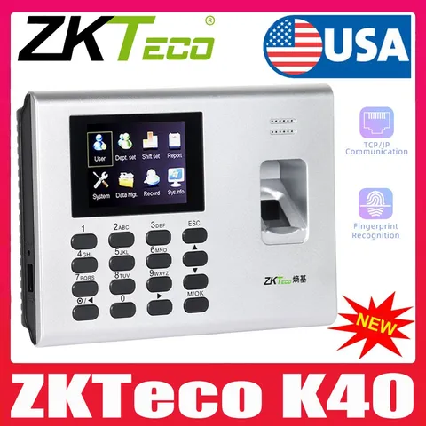 ZKteco K40 USB Biometric Fingerprint Time Attendance System 2.8 inch TFT Screen