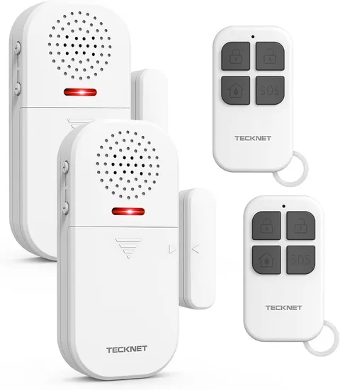 TECKNET Door Alarms When Opened for Kids Safety, 130dB Loud Adjustable Volume Wi