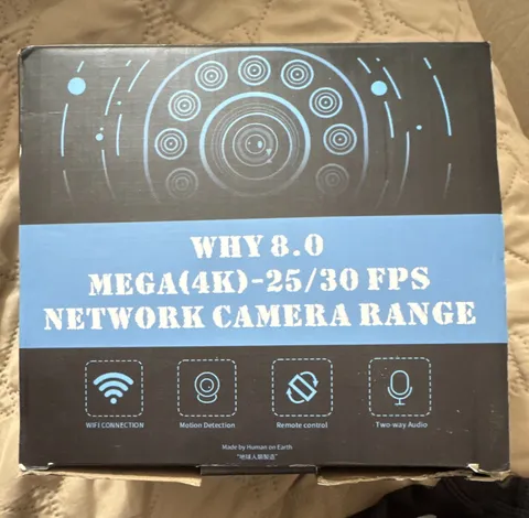 WHY 8.0 MEGA (4K) IP Network Surveillance Camera Wi-Fi Motion Two-Way Audio