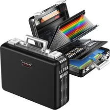 Fireproof Document Box with TSA Lock Aluminum Frame Zipperless Hard-Shell Safe