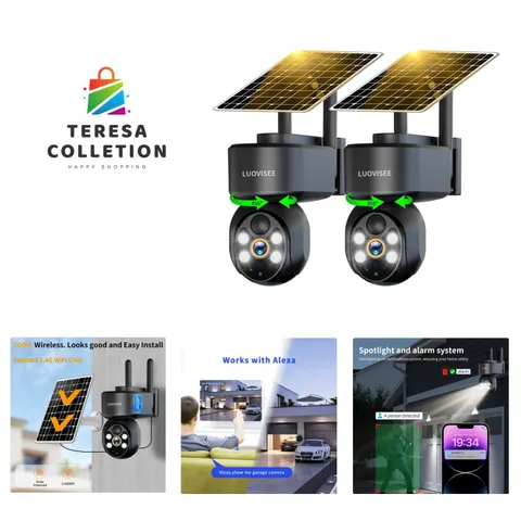 Stunning 1296p Solar WiFi Security Camera Set: 2-Pack with Real-Time Alerts