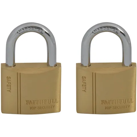 Faithfull BC04 Brass Equal Key Lock 2 x 40mm