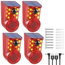 ChunHee Solar Outdoor Motion Sensor Alarm 3 Working Mode Motion Activated Ala...