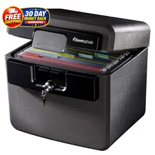 Black Fireproof and Waterproof Safe, File 0.65 Cubic Feet, black