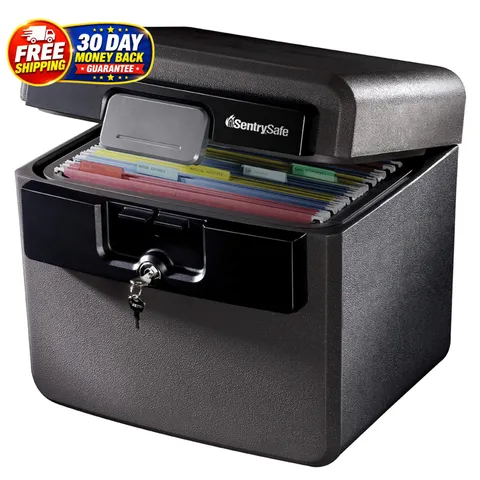 Black Fireproof and Waterproof Safe, File 0.65 Cubic Feet, black