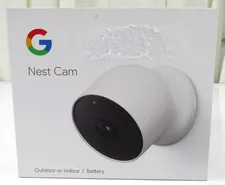 Google Nest Cam GA01317-US Indoor Outdoor Security Camera Battery White