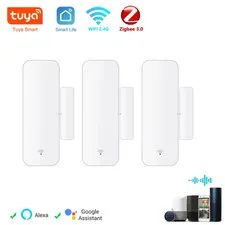 Tuya WiFi Zigbee Door Window Contact Sensor Smart Alarm Alexa Smart Life 2.4G