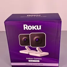 Roku Indoor Camera 2-Pack Wired 1080p Wi‑Fi Color Night Vision White