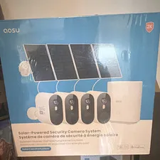 AOSU SolarCam Pro System 2K Wireless Security 4-Camera Set, Google Alexa
