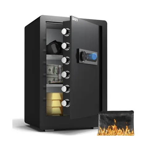 DAYI Biometric Fingerprint Safe Box, 3.0 Cubic Feet Home Safes with Fireproof...