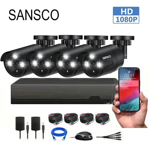 4CH 4mp HD DVR CCTV Security System 1080P Surveillance Camera